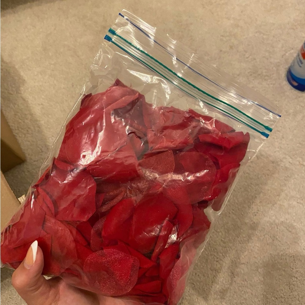 Red Faux Rose Petals